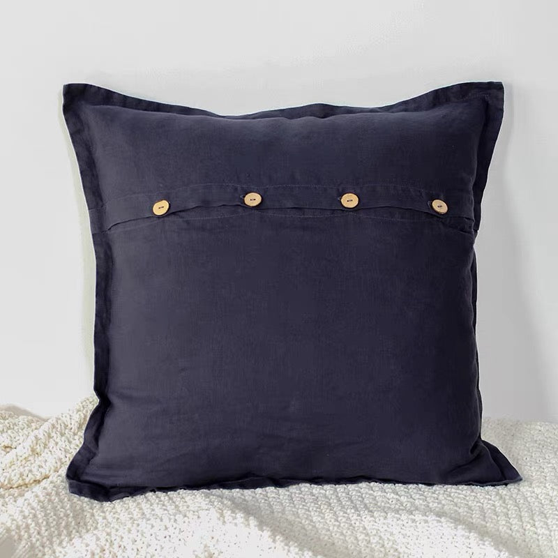 Linen Cushion Cover with Button Detail, Custom Colors product image