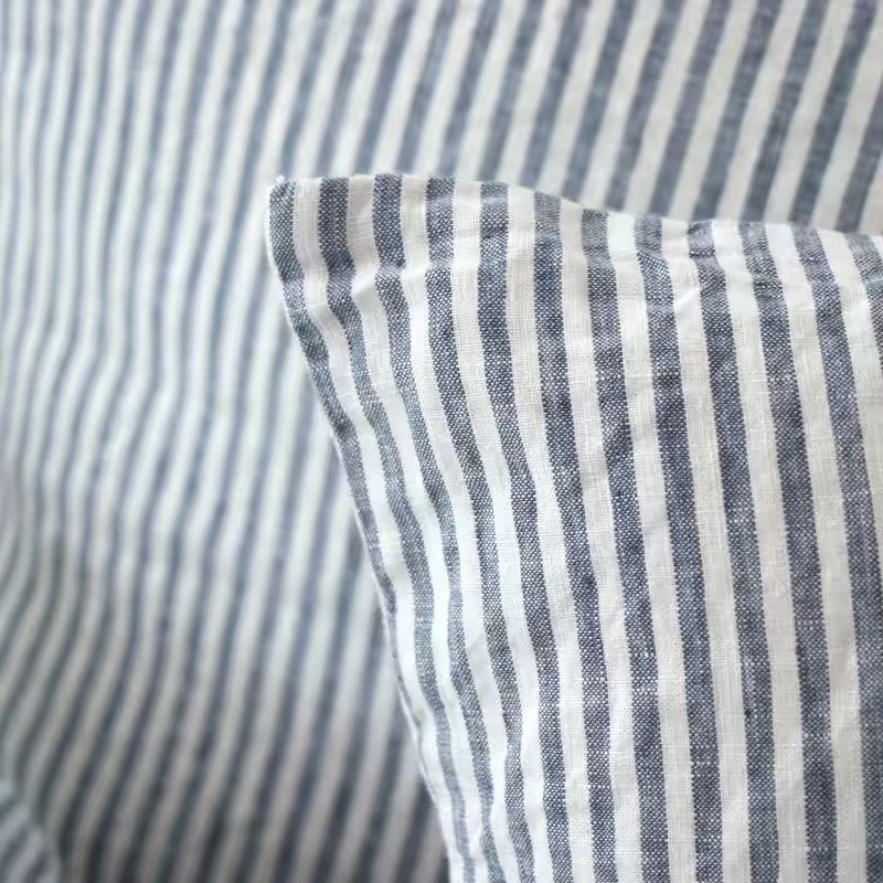 Striped Linen Cushion Cover, Natural Linen Throw Cover product image