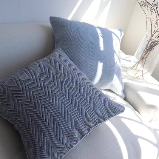 Luxury Thick Linen Herringbone Cushion Cover with Piped Edge product photo