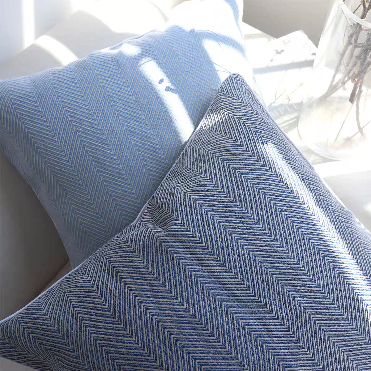 Luxury Thick Linen Herringbone Cushion Cover with Piped Edge product photo
