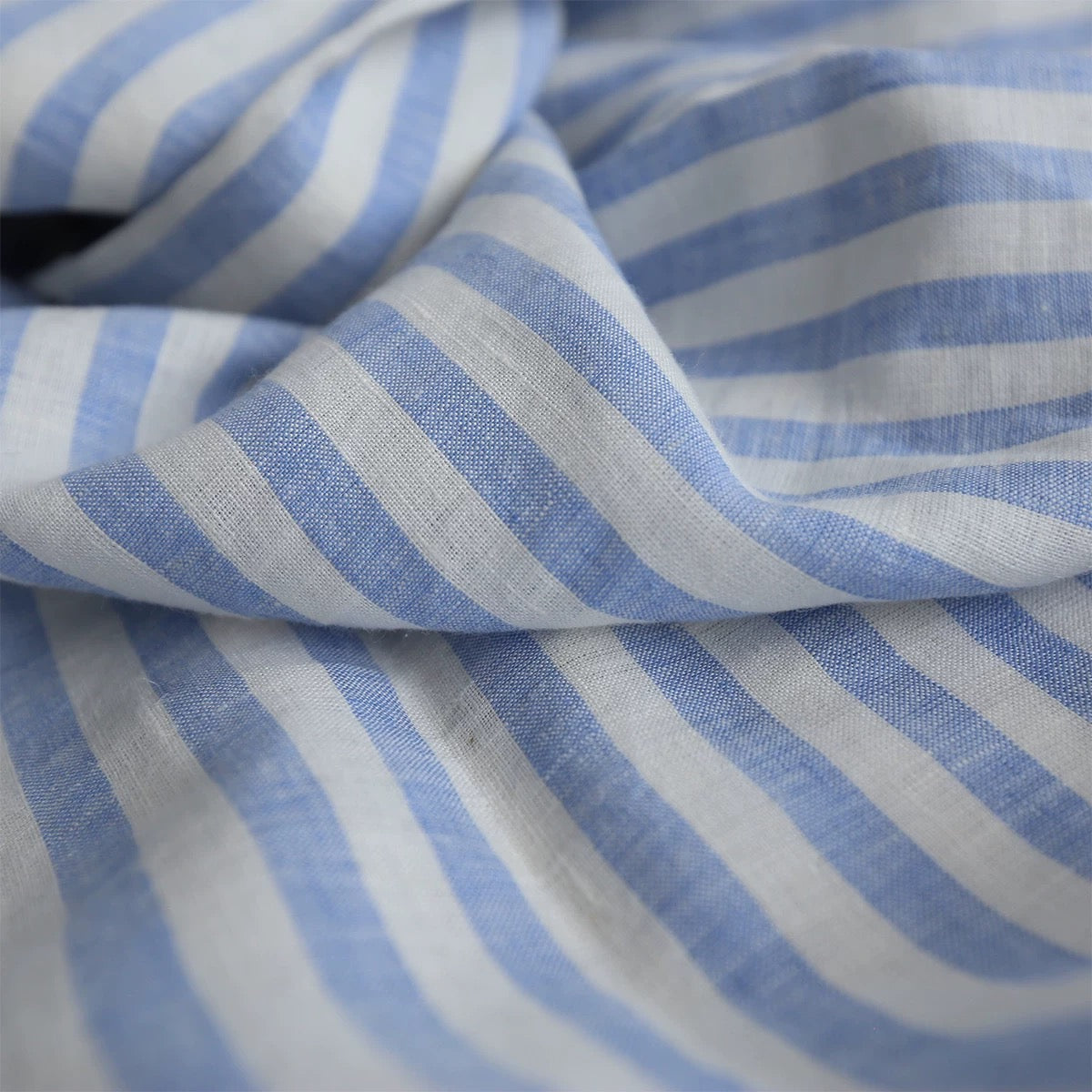 Striped Linen Robe - Blue Cover