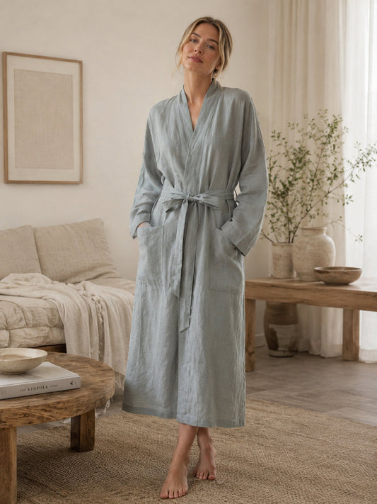 Handmade Linen Robe, Custom Colors and Sizes