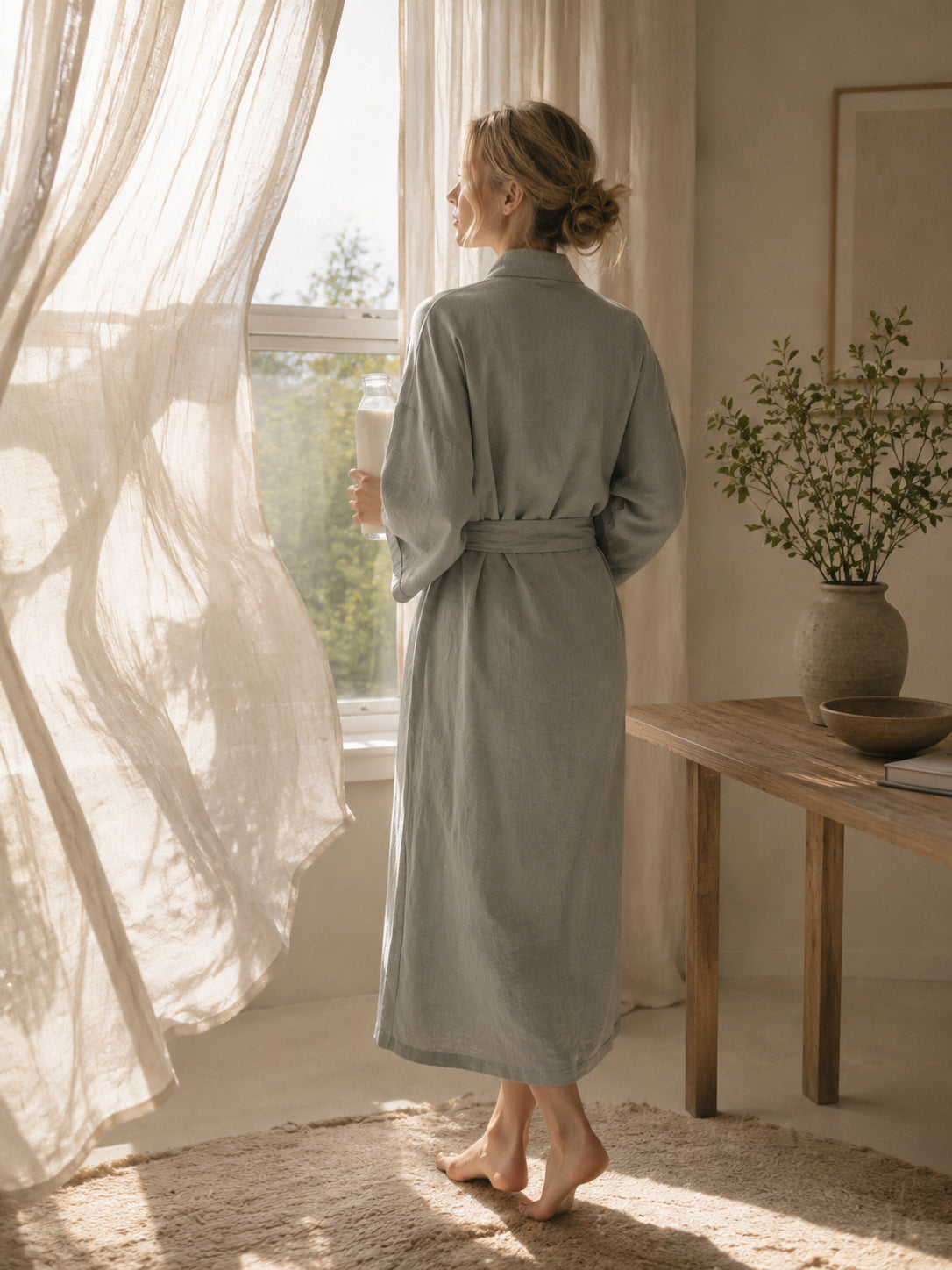 Handmade Linen Robe, Custom Colors and Sizes