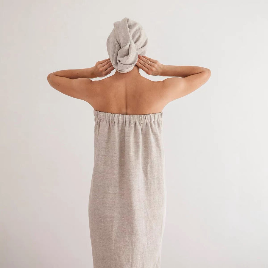 Natural robe for bath time and easy mornings at home