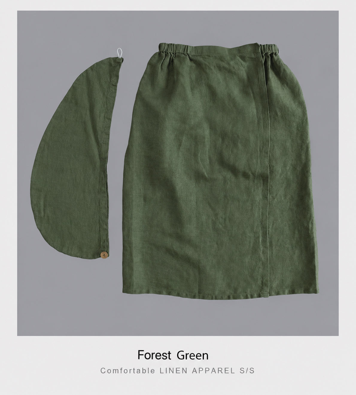 Forest Green linen spa wrap set color option