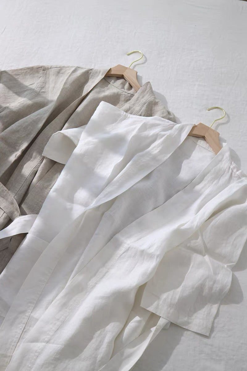 Handmade Unisex Linen Robe