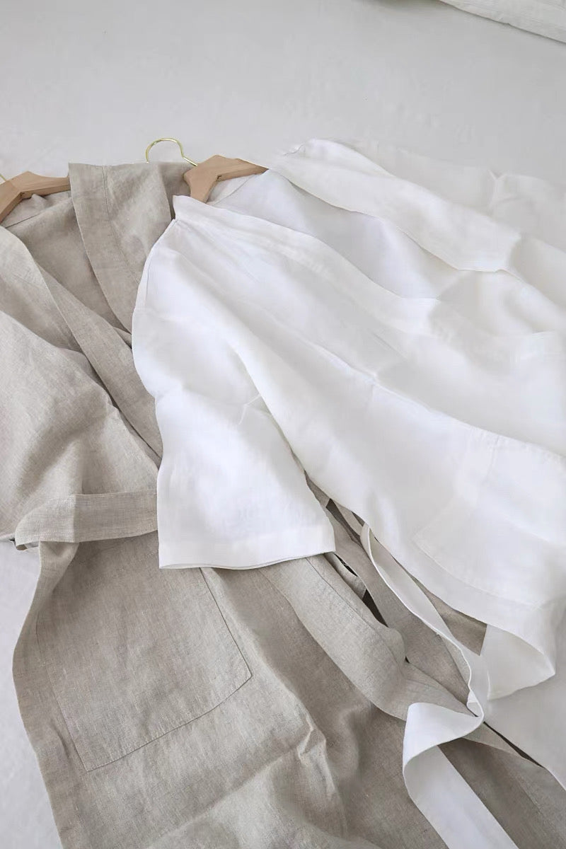 Handmade Unisex Linen Robe