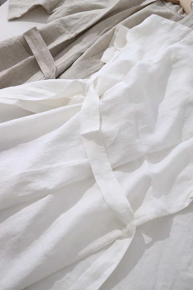 Handmade Unisex Linen Robe