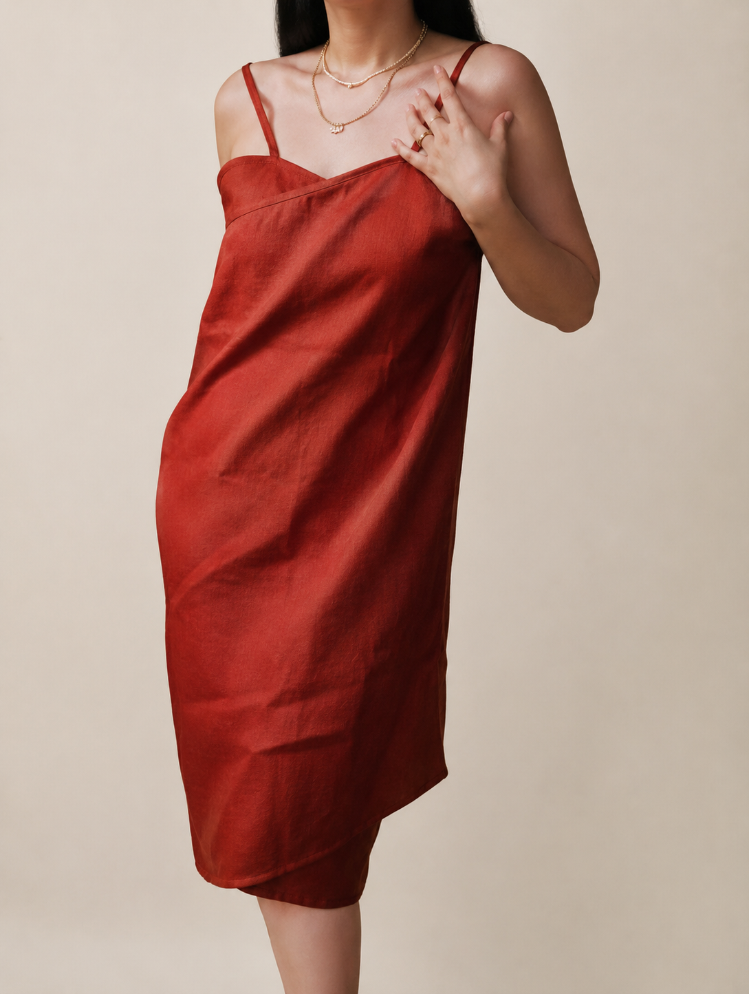 Handmade Linen Wrap Slip Dress