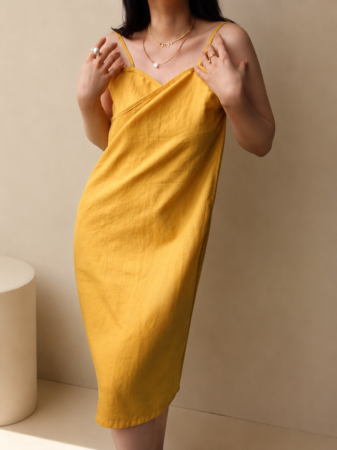 Handmade Linen Wrap Slip Dress