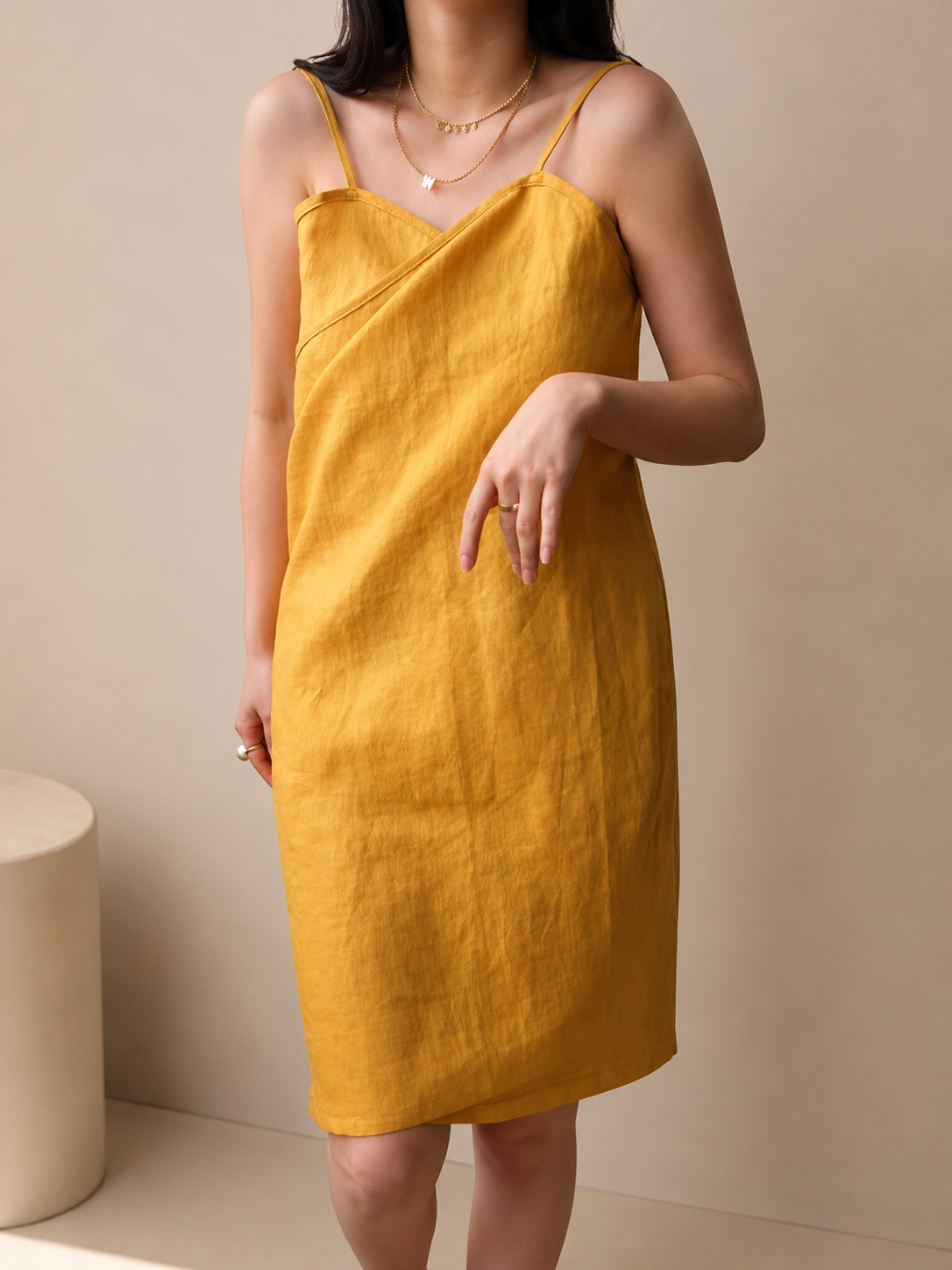 Handmade Linen Wrap Slip Dress
