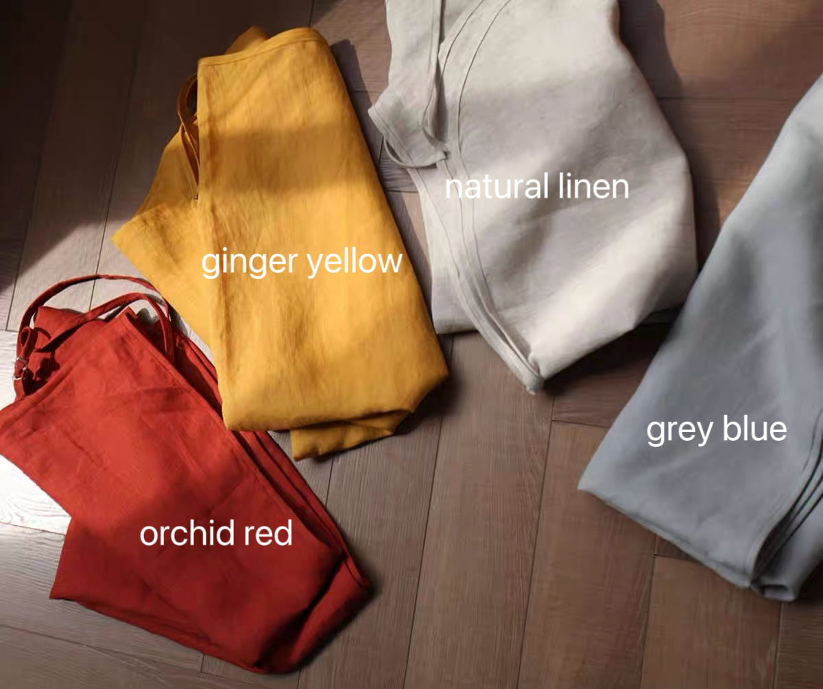Handmade Linen Wrap Slip Dress