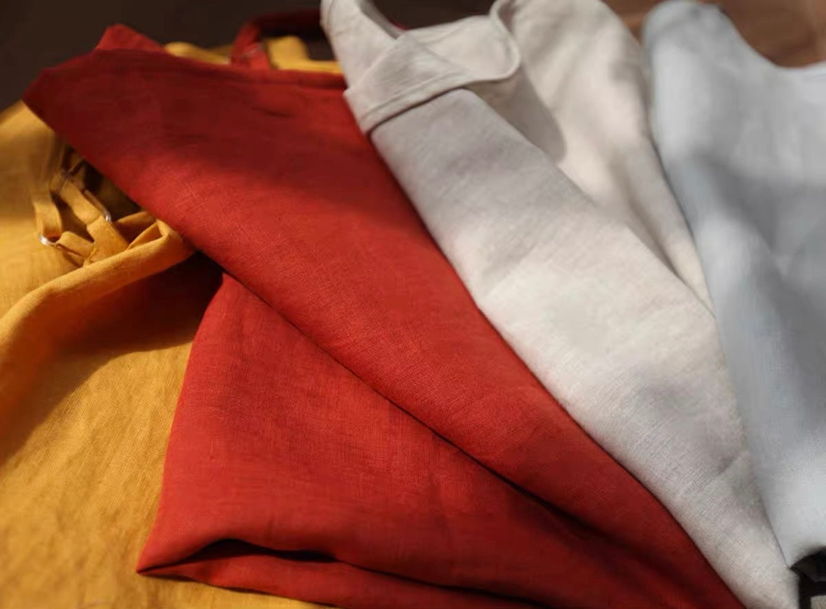 Handmade Linen Wrap Slip Dress