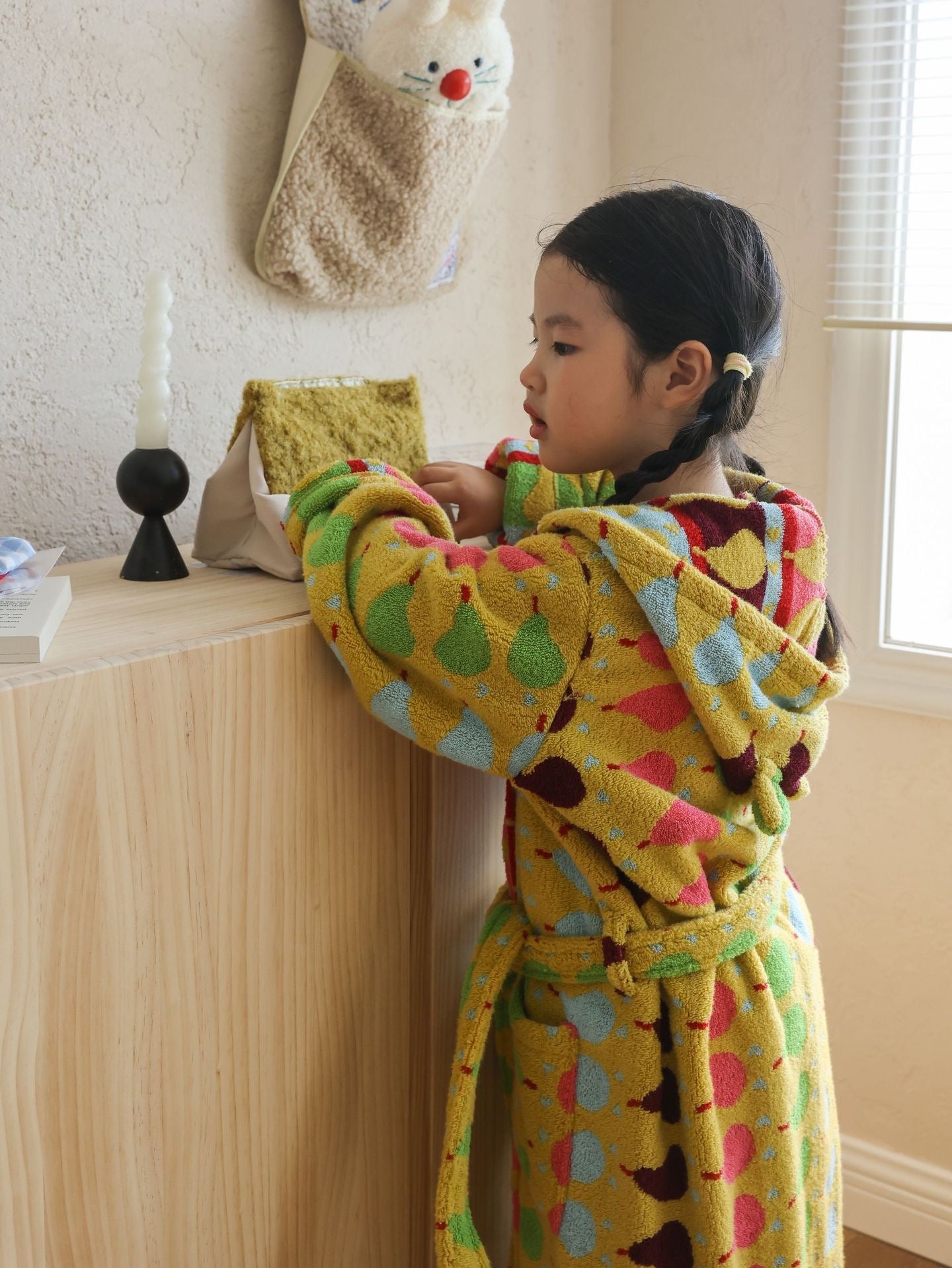 Kids Cotton Hooded Bathrobe, Colorful Bath Robe for Boys and Girls product photo