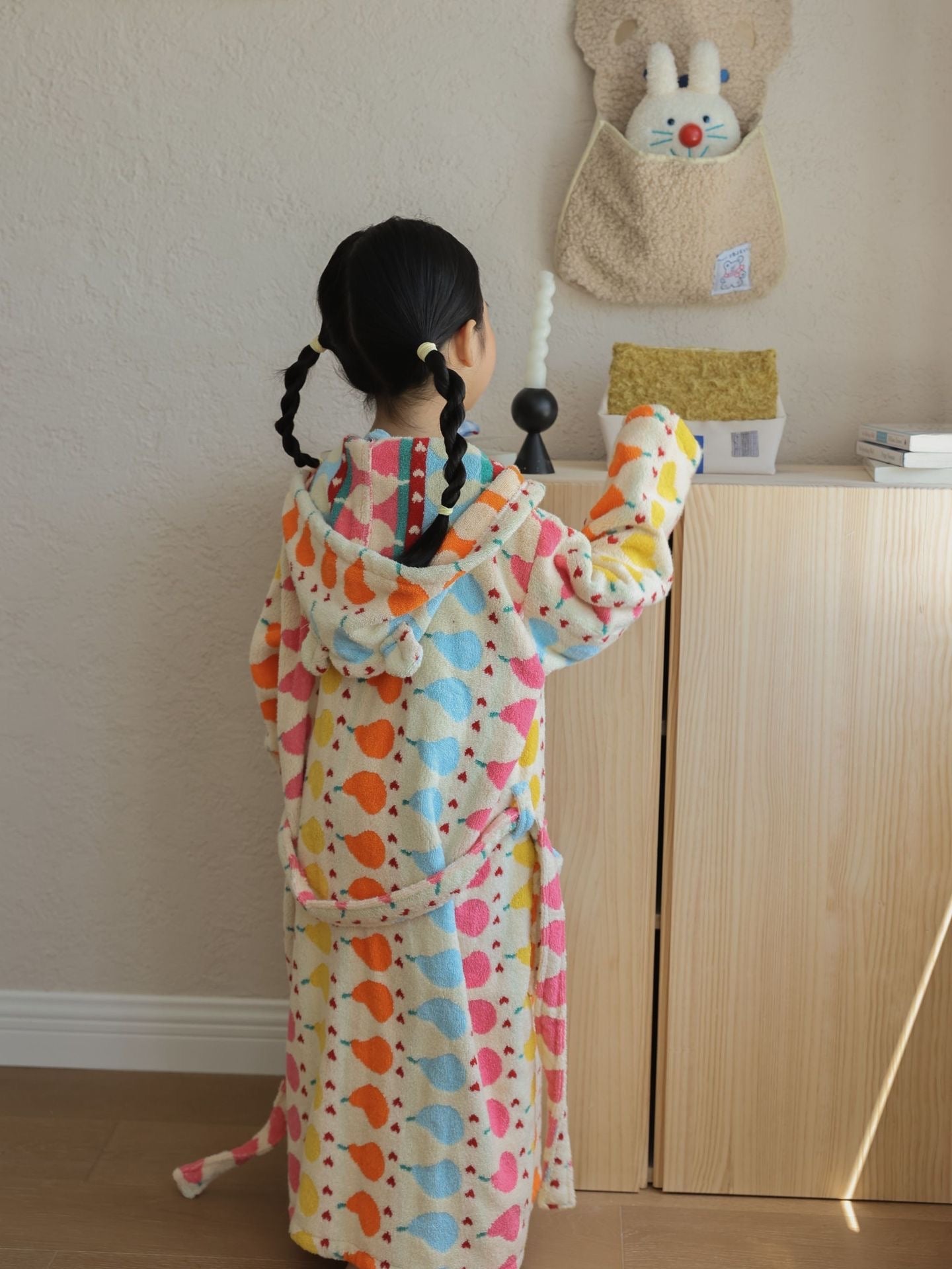 Kids Cotton Hooded Bathrobe, Colorful Bath Robe for Boys and Girls product photo