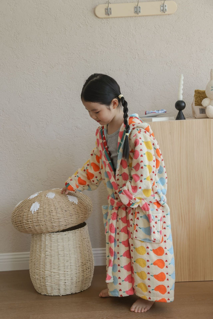 Natural robe for bath time and easy mornings at home