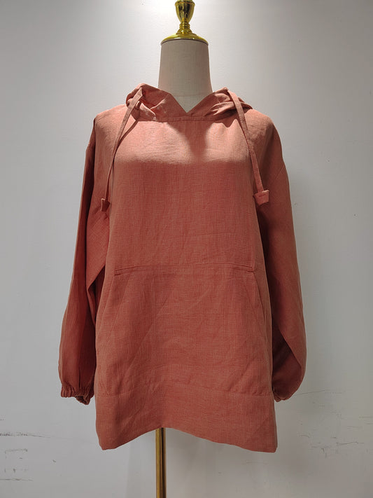 Unisex softened Linen Hoodie, Linen Hoodie Sweater, Flax Handmade pullover from Etcozy