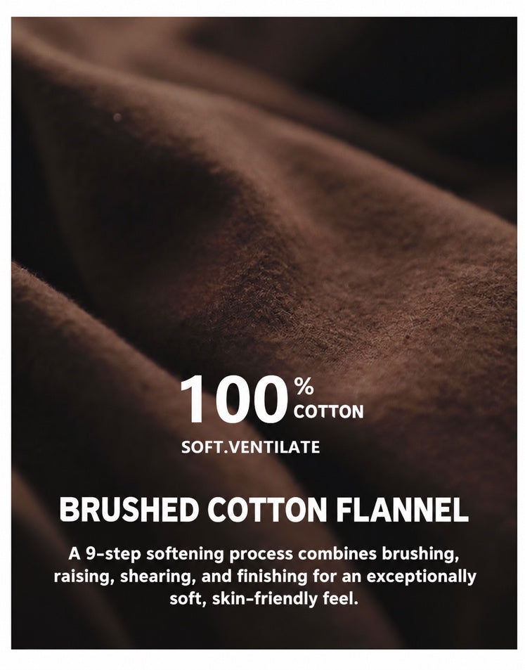100 percent brushed cotton flannel fabric detail