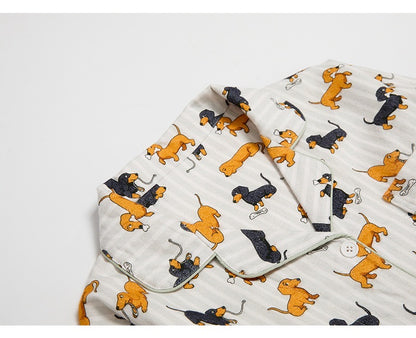 Cute Dog print PJS, Puppy print 100% Cotton Pajama Set