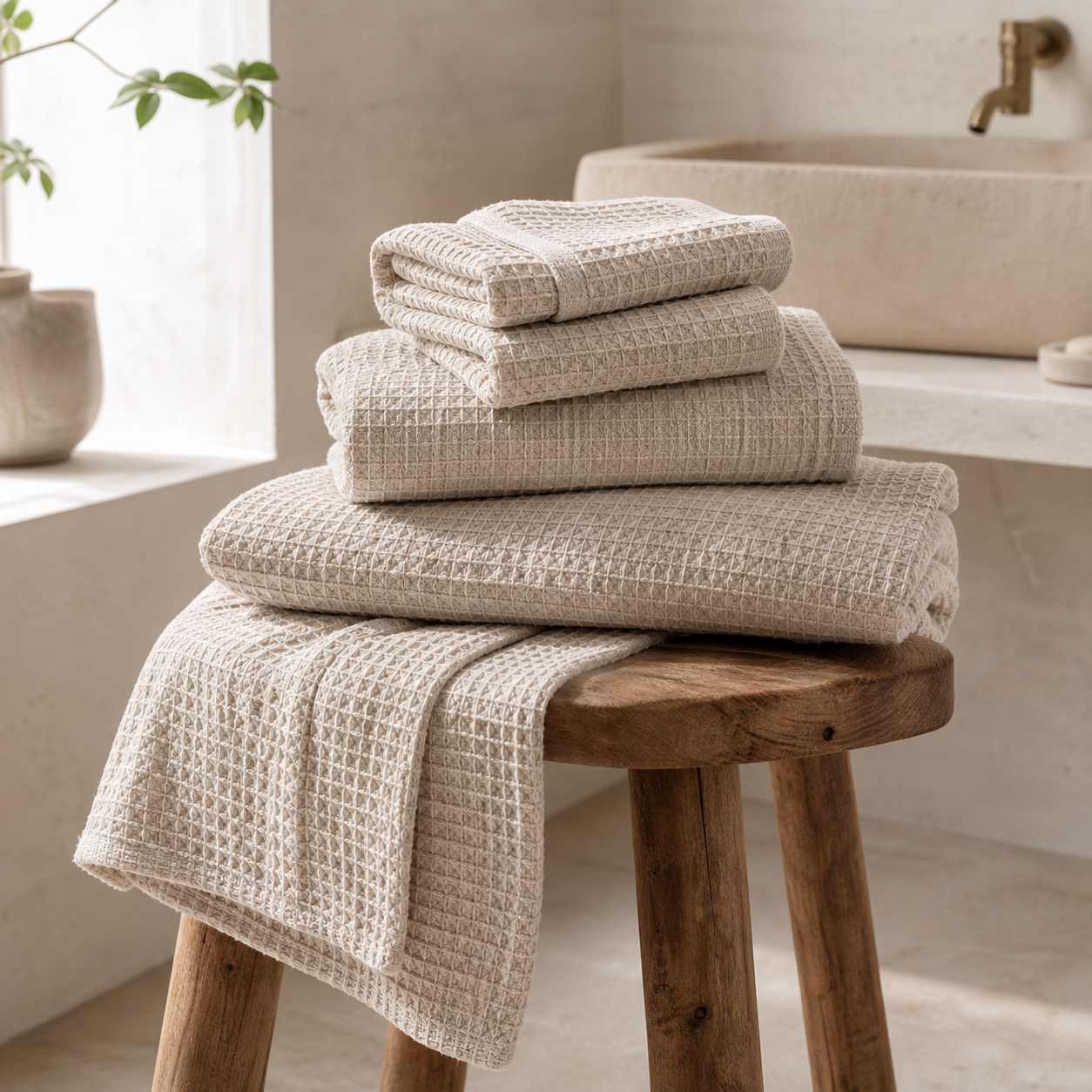 Soft robe for warm, easy mornings at home